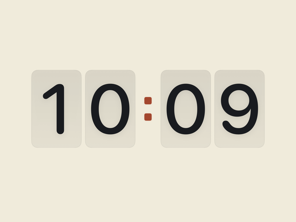 Klappuhr mit dem Farbstil Papier auf dem iPad. Beides ist in Clock Pro enthalten.
