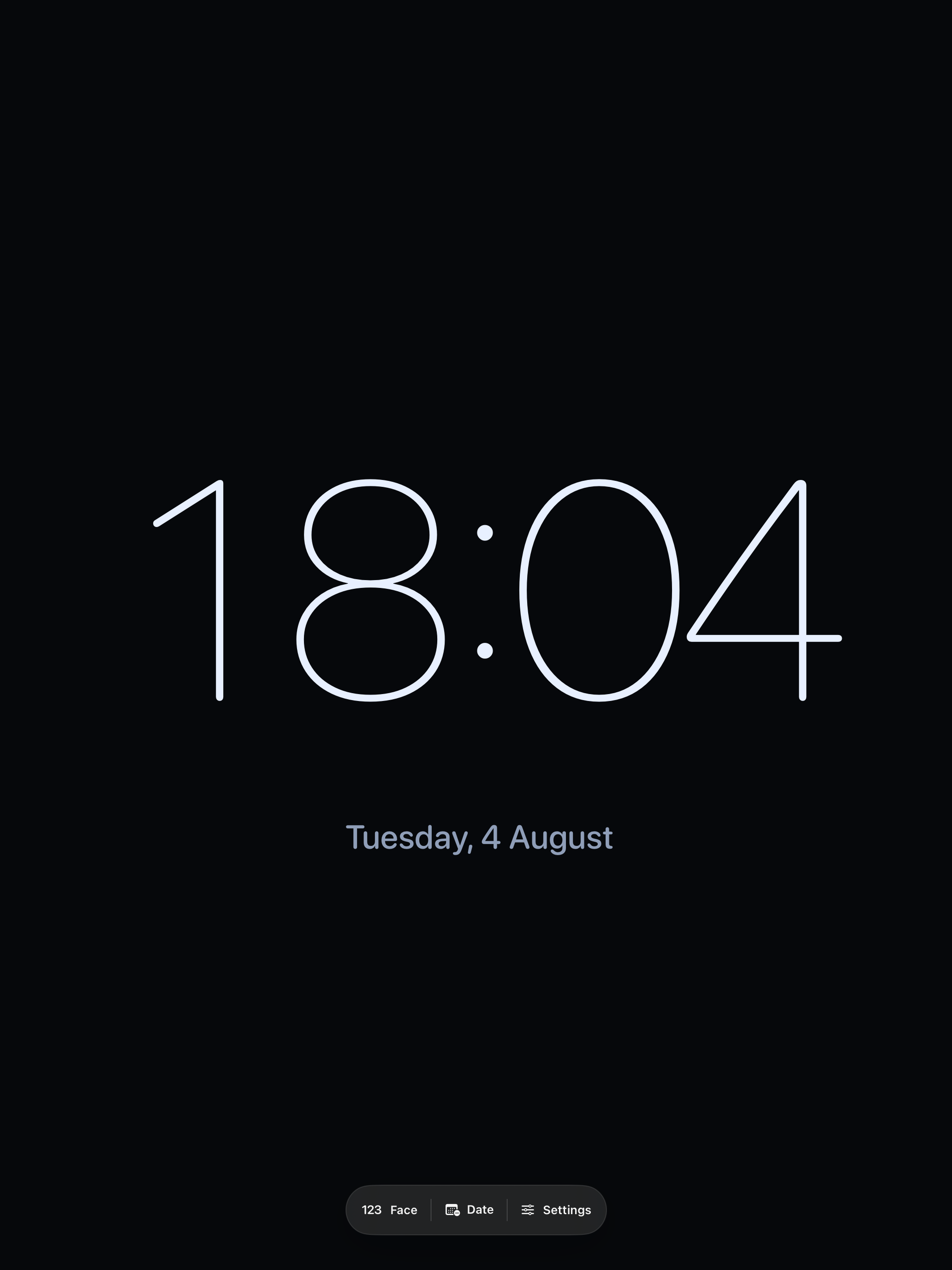Long Lasting Clock displayed on an iPad