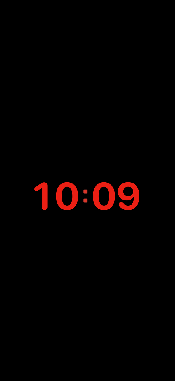 Night Red in the actual iPhone app, with the date and seconds hidden. Clock Pro.